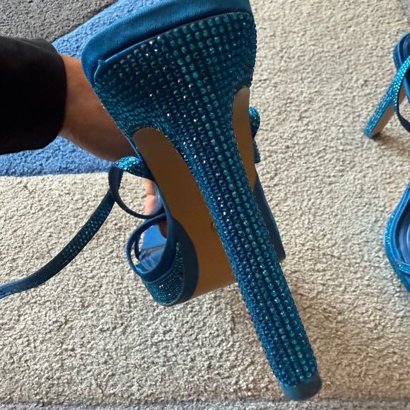 Zara Glam Rhinestone High Heel Sandals โ Size 39 LIKE NEW- - Picture 8 of 10